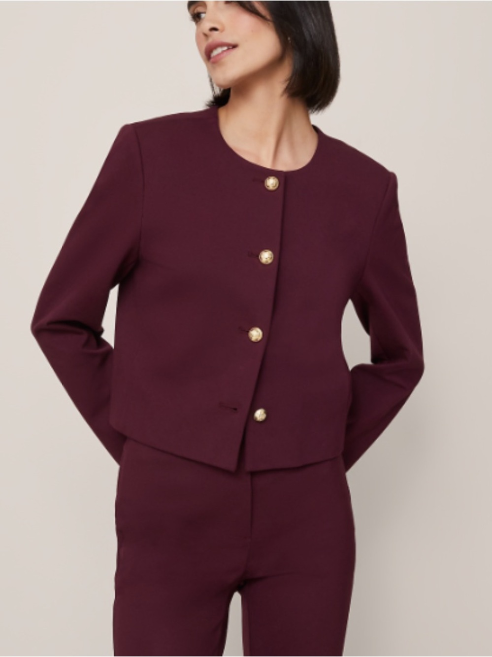 NWT Ann Taylor The Petite Crew Neck Blazer Size 00P